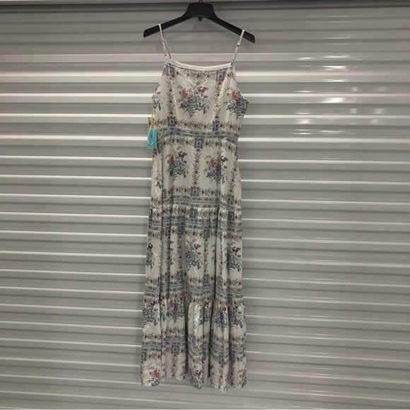 CeCe Cream and Blue Floral Maxi Dress - Picture 1 of 13